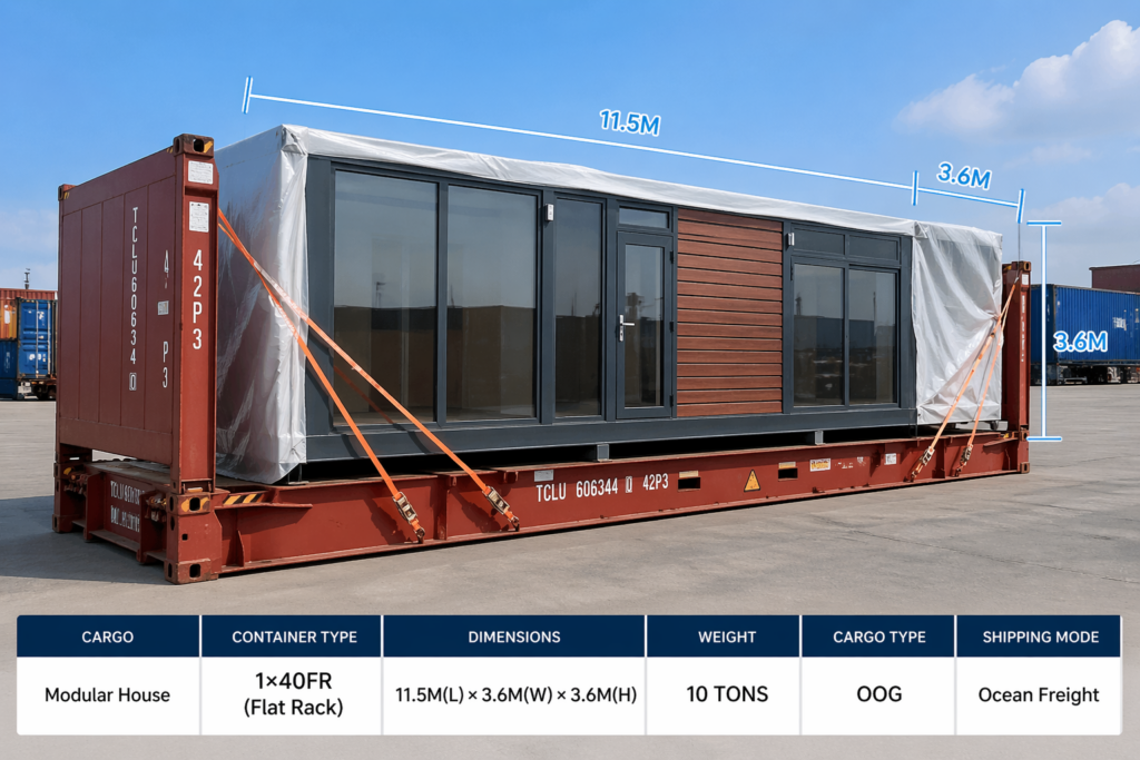 Shipping a Modular House via 1×40FR Container (42SQM)